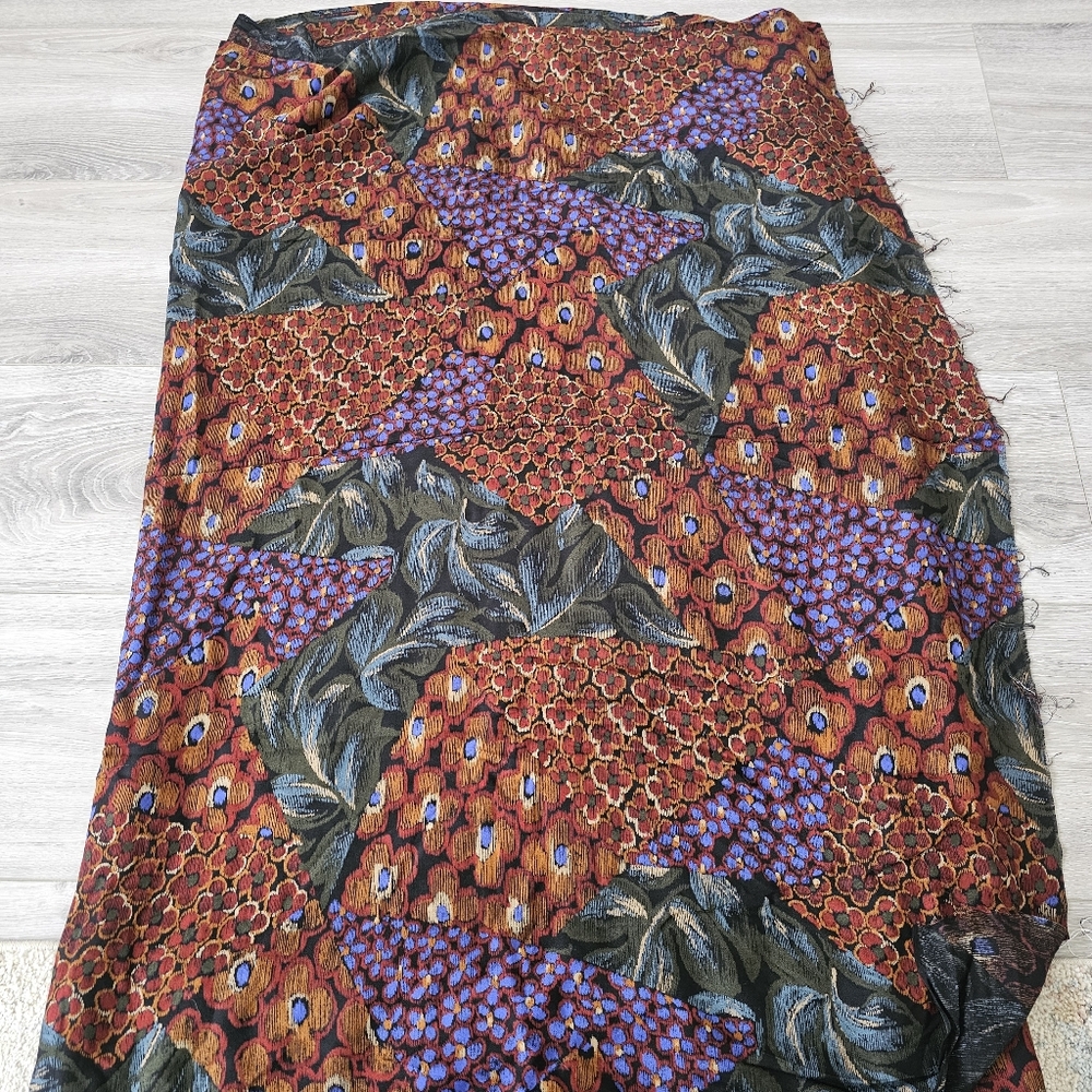 Vintage 5-Yard Cut: Moody Floral Patchwork Fabric - Whimsigoth/Dark Academia